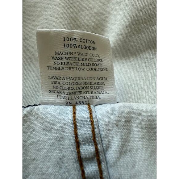 Stanley Morgan Vintage Denim Jumper Dress M USA Frayed Hem Button Tank Style - Picture 10 of 10